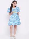 Girl's Piece Printed Dress Blue