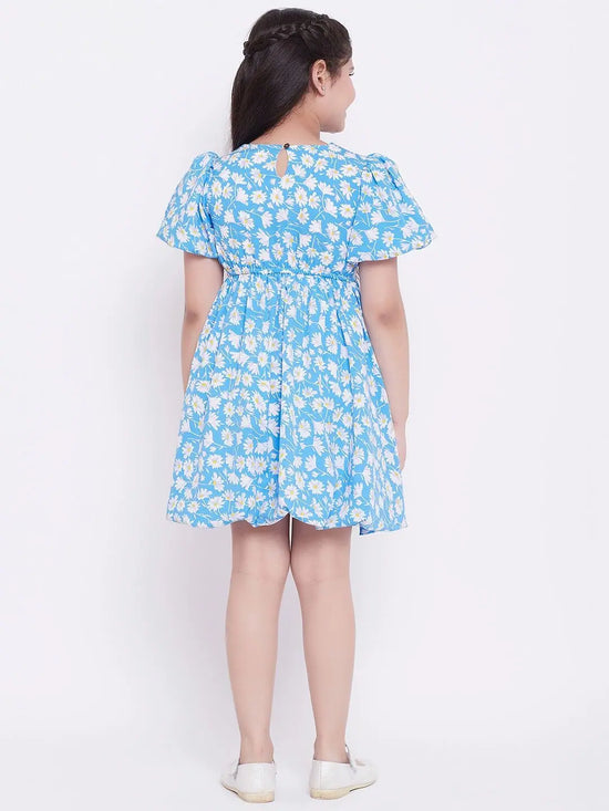 Girl's Piece Printed Dress Blue