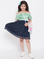 Girl's Latest Printed Dress Green