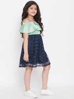 Girl's Latest Printed Dress Green