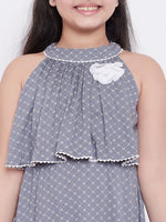 Girl's Made Printed Dress Grey