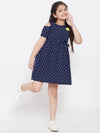 Girl's Thick Printed Dress Blue