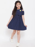 Girl's Thick Printed Dress Blue