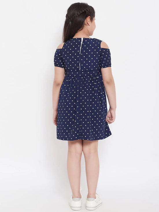 Girl's Thick Printed Dress Blue