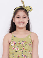 Girl's Showy Apparel Printed Top with Skirt Green