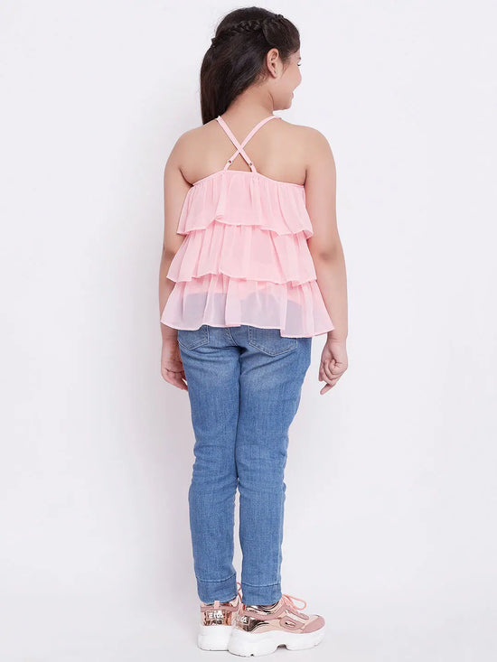 Girl's Rich Solid Top Pink