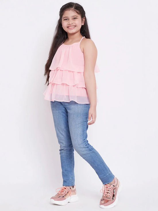 Girl's Rich Solid Top Pink