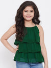 Girl's Dominant Solid Top Green