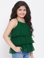 Girl's Dominant Solid Top Green