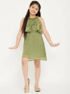 Girl's Veer Printed Dress Green