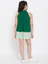 Girl's Enclothe Printed Top with Shorts Green