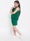 Girl's Raiment Solid Top with Shorts Green