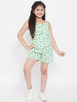 Girl's Laurel Printed Top with Shorts Green