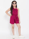 Girl's Customary Solid Top with Shorts Maroon