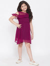 Girl's Vesture Solid Dress Burgundy