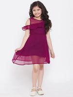 Girl's Vesture Solid Dress Burgundy