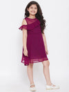 Girl's Vesture Solid Dress Burgundy