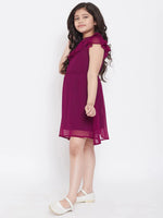 Girl's Vesture Solid Dress Burgundy