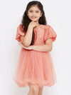 Girl's Western Embroidery Dress Peach