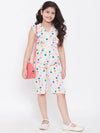 Girl's Feminine Printed Jumpsuit Pink