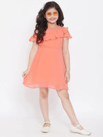 Girl's Global Solid Dress Orange