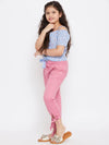 Girl's Fresh Clothe Pink Printed Top with trousers Pant