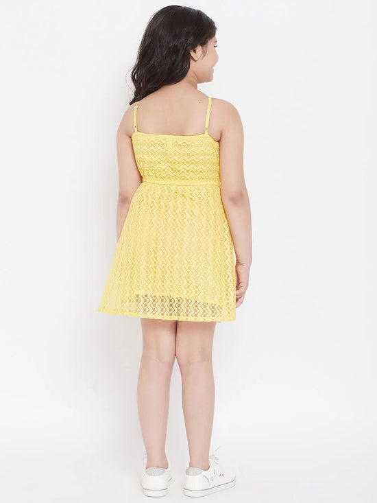 Girl's Curve Pro Embroidery Dress Yellow