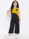 Girl's Soiled Solid Jumpsuit Yellow