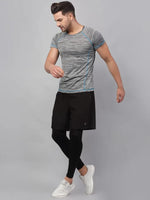 Men Grey Half Sleeve Active Wear T-Shirt