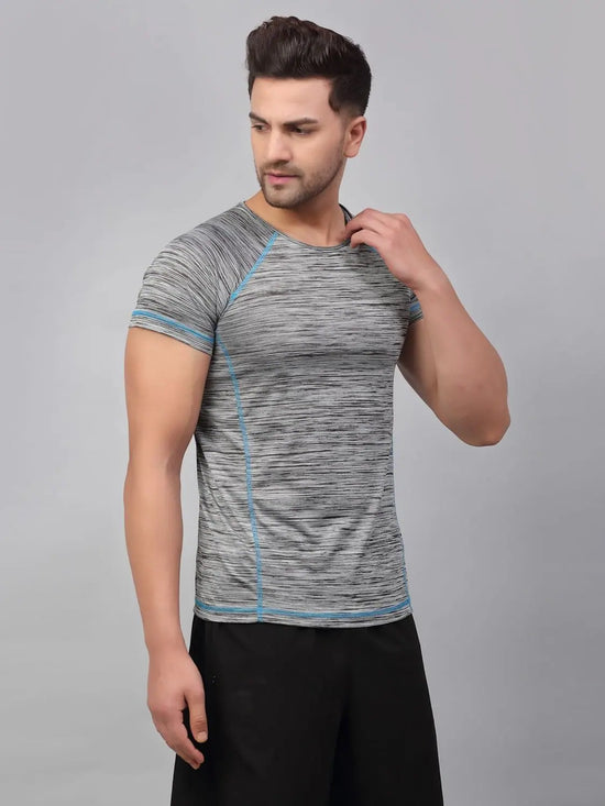 Men Grey Half Sleeve Active Wear T-Shirt