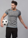 Men Grey Half Sleeve Active Wear T-Shirt