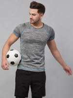 Men Grey Half Sleeve Active Wear T-Shirt