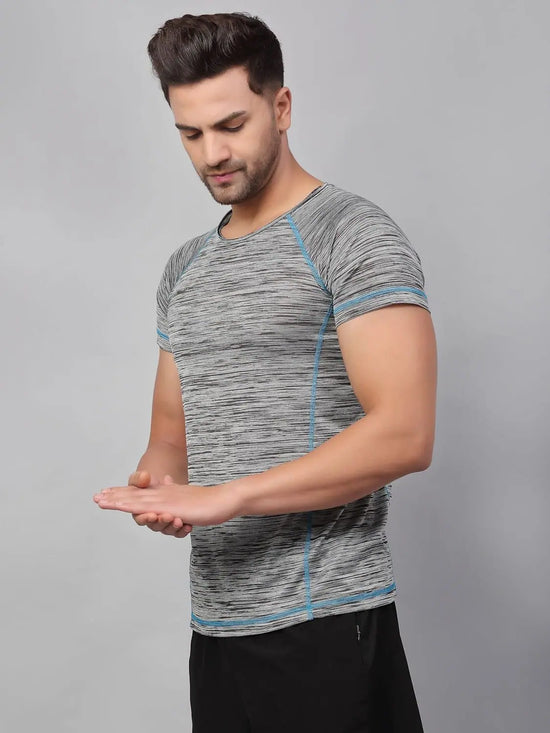 Men Grey Half Sleeve Active Wear T-Shirt