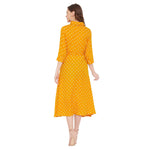 Adults-Women Mustard A-Line Dress