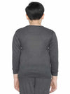 Thermals Boys Sets Round Neck Full Sleeves Solid Charcoal Melange