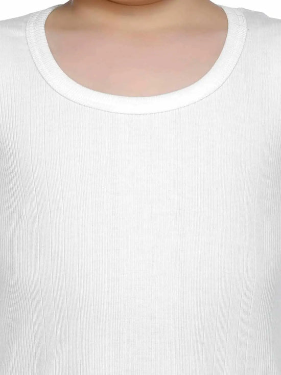 Thermals Boys Top Round Neck Full Sleeves Solid White