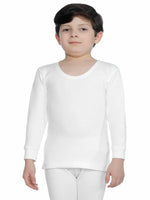 Thermals Unisex Slim Top Round Neck Full Sleeves Solid White