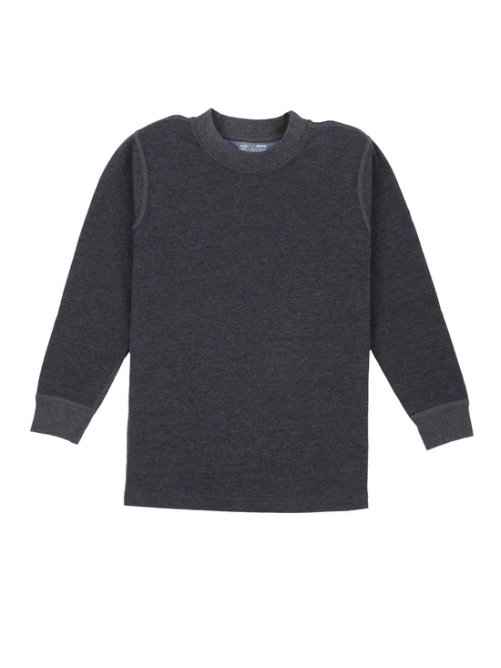 Thermals Unisex Top Round Neck Full Sleeves Solid Navy Melange