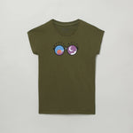 UrGear Green Color Blocked Girls T-shirt