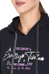 White Moon Hoodie Printed Casual/Sports Sweatshirt for women (Navy)