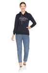 White Moon Hoodie Printed Casual/Sports Sweatshirt for women (Navy)