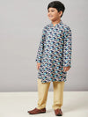 Boy's Dresses Group Printed Kurta Set Blue