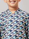 Boy's Dresses Group Printed Kurta Set Blue