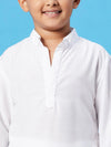 Boy's Social Solid Kurta Set White