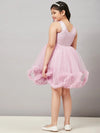 Girl's Step Embroidery Dress Pink