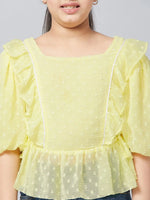 Girl's Fashioned Solid Top Yellow