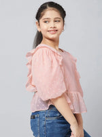 Girl's Fresh Clothe Solid Top Peach