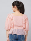 Girl's Fresh Clothe Solid Top Peach