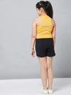 Girl's Royal Printed Top with Shorts Yellow