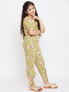 Girl's Apparel Printed Top with trousers Pant Green